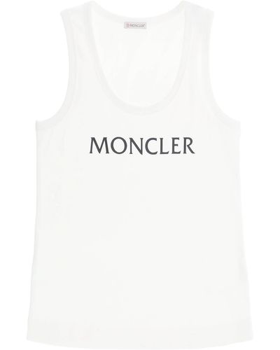 Moncler Logo Druckrippen -Tanktop Top - Mehrfarbig