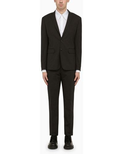 DSquared² Dark Gray Single Breasted Wool Suit - Black