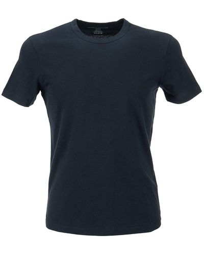 Majestic Marine Crew Neck T -shirt In Silk Touch Cotton - Blauw