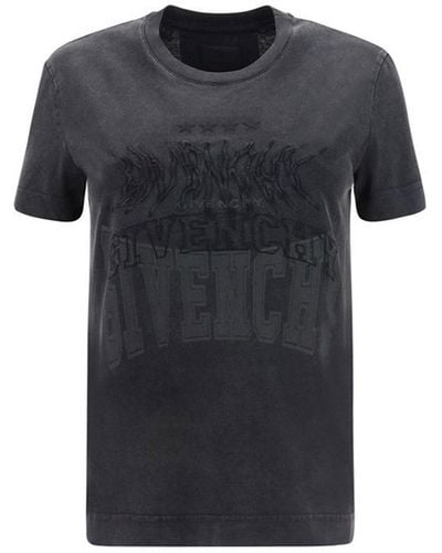 Givenchy Katoen Logo T Shirt - Zwart