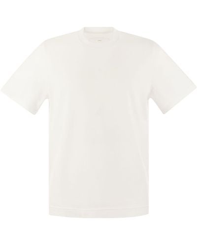 Fedeli Short Sleeved Cotton T Shirt - White