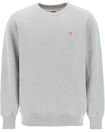 Autry Crew Neck Sweatshirt mit Logo -Patch - Grau