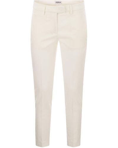 Dondup Perfect Slim Fit Stretch Pantaloni - Bianco