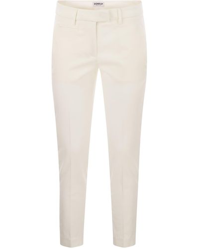 Dondup Perfect Slim Fit Stretch Pants - White