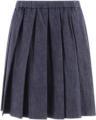 Aspesi Pleated Skirt - Blue