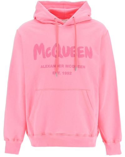 Alexander McQueen Sweat à capuche Mcqueen Graffiti - Rose