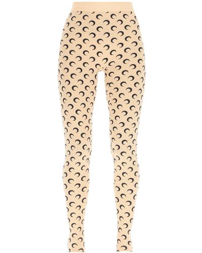 Marine Serre LEGGINGS ALL OVER MOON - Neutro