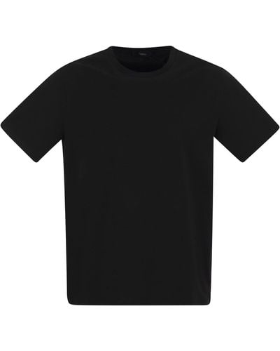 Herno Stretch Cotton Jersey T -shirt - Zwart