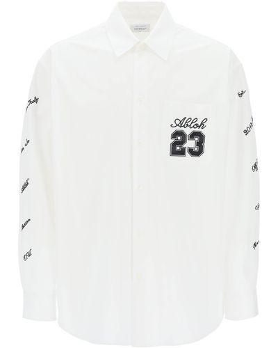 Off-White c/o Virgil Abloh "übergroßes Hemd mit - Weiß