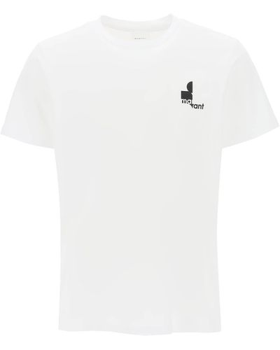 Isabel Marant 'Zafferh' T -Shirt mit Logodruck - Blanco