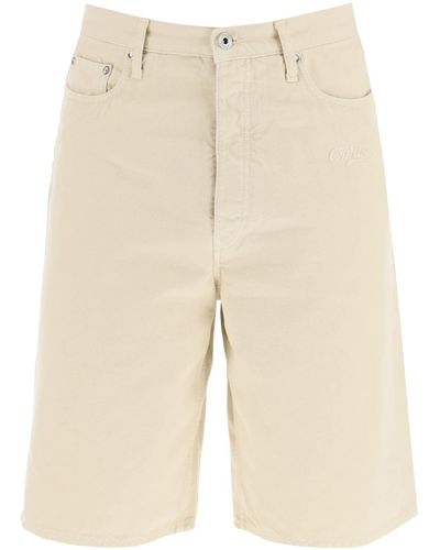 Off-White c/o Virgil Abloh Cotton Utility Bermuda Shorts - Naturel