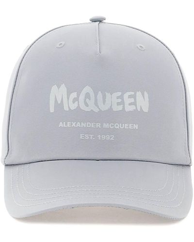 Alexander McQueen Graffiti Baseball Cap - Gris