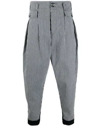 Maison Margiela High-waist Striped Work Pants - Gray