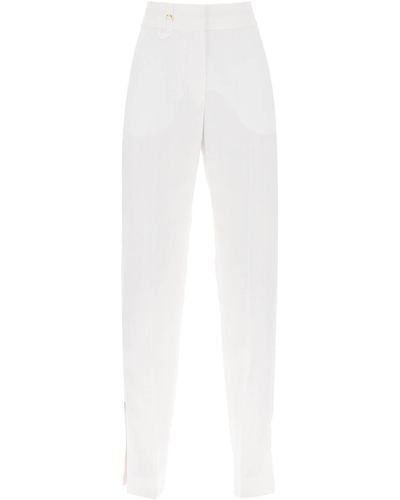 Jacquemus Pantalon de fente de 'Le Pantalon Tibau' - Blanc