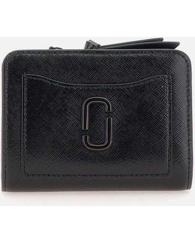 Marc Jacobs Das Dienstprogramm Black Leder Brieftasche mit Reißverschlussfach - Schwarz
