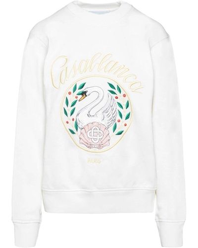 Casablancabrand Sweatshirt aus bestickter Baumwolle - Weiß