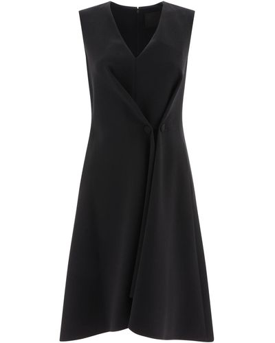 Givenchy Kleid mit Knöpfen und Falteneffekt in Cady - Schwarz