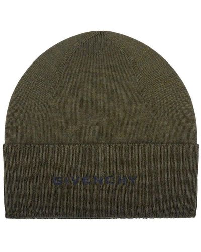 Givenchy Sombrero de logotipo de lana de - Verde