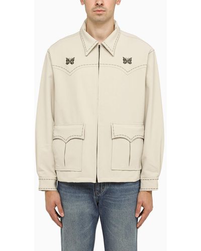 Needles Nadeln Leicht Beige Nylonjacke - Natur