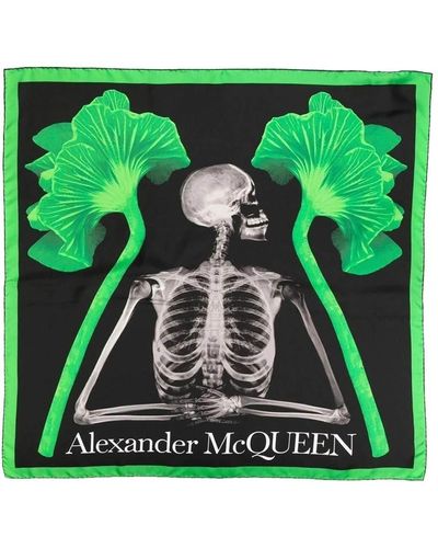 Alexander McQueen 'mushroom Skeleton' Hoofddoek - Groen