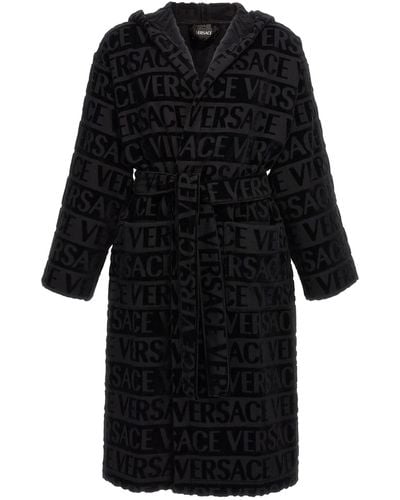 Versace 'Versace Allover' Bathrobe - Black