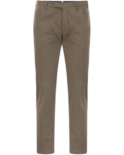 PT Torino Superperslim pantalon en coton et en soie - Gris