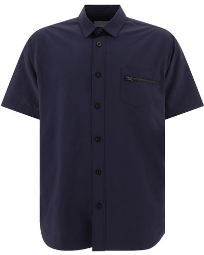 Sacai Hemd mit Reißverschlussdetails - Blau
