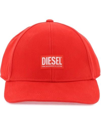 DIESEL Corry-Jacq-Wash Baseball Cap - Red