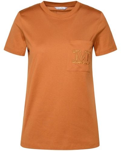 Max Mara Karamell -Baumwoll -T -Shirt - Orange