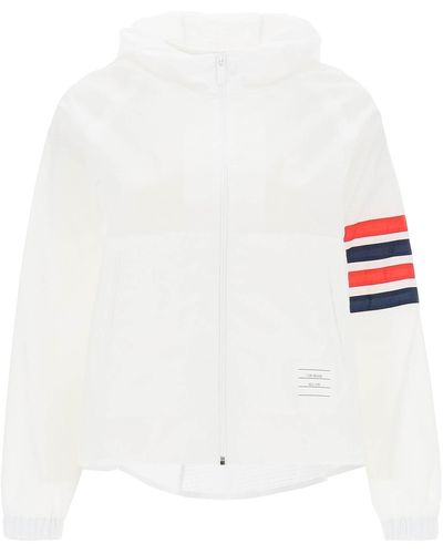 Thom Browne 4 -bar Jas In Ripstop - Wit