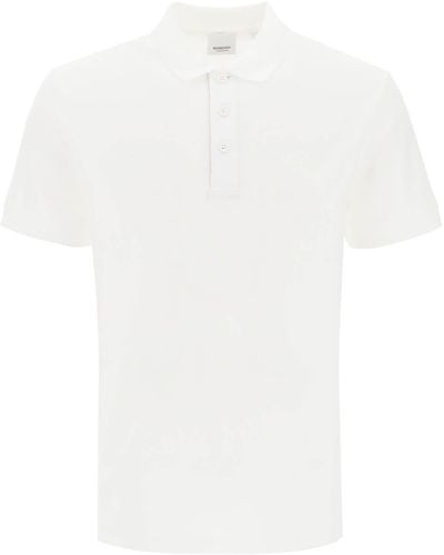 Burberry Eddie Polo -Hemd in Bio -Piqué - Weiß