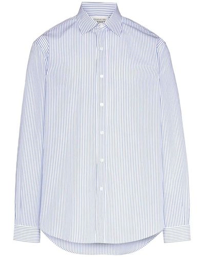 Maison Margiela Striped Cotton Shirt - Blue