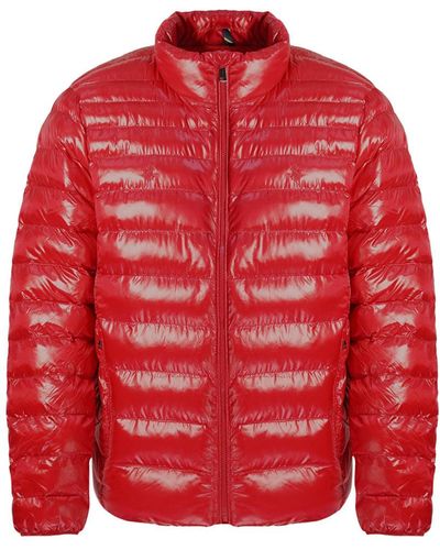 Polo Ralph Lauren Polo gesteppte Zip-up-glänzende rote Jacke