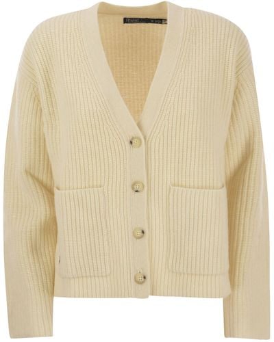 Polo Ralph Lauren Rippenwolle und Kaschmir Cardigan - Natur