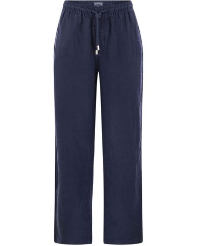 Vilebrequin Pantalones de lino vilebrequín - Azul