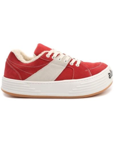 Palm Angels Suede Logo Sneakers - Rouge