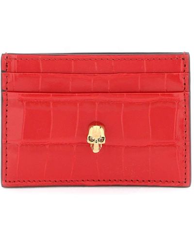 Alexander McQueen Skull Card Holder - Red