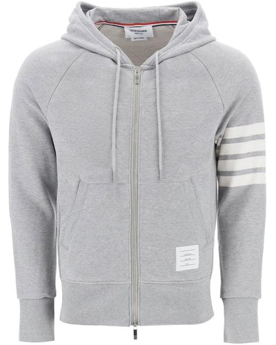 Thom Browne 4 Bar Reißverschluss -Up Hoodie - Grau