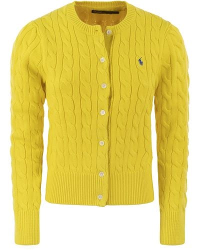 Polo Ralph Lauren Geflochten Strickjacken mit langen Ärmeln - Gelb