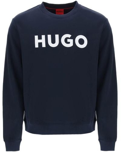 HUGO Sweat-shirt de logo Dem - Bleu