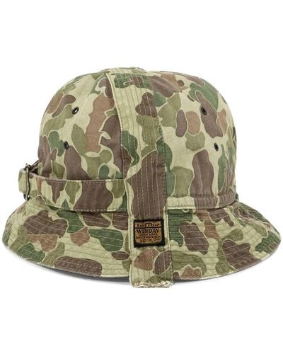 Kapital "camouflage harengbone" chapeau de seau - Vert