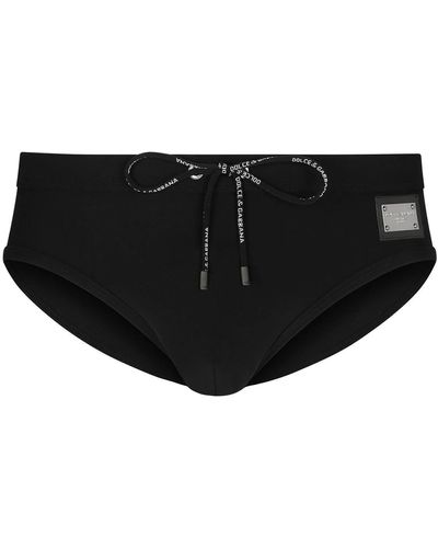 Dolce & Gabbana Swim Briefs avec assiette - Noir