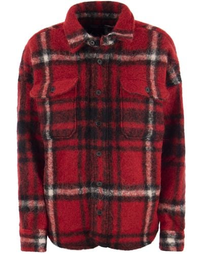 Polo Ralph Lauren Camisa a cuadros de lana de gran tamaño - Rojo