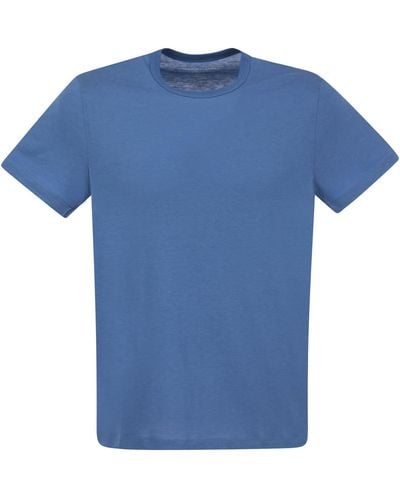 Majestic Crew Neck T -Shirt in Lyocell und Baumwolle - Blau