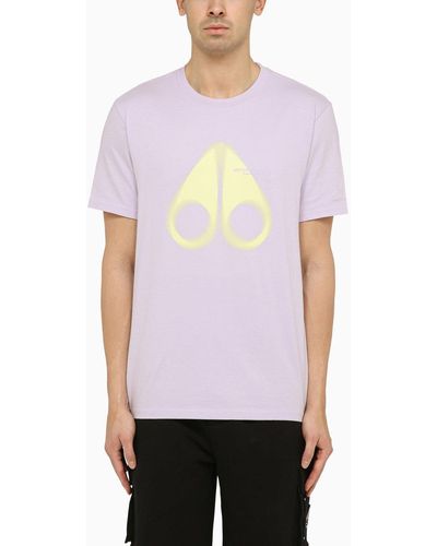 Moose Knuckles Orchid Coloured Cotton T Shirt With Logo Print - Purple