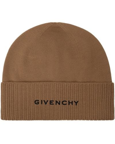 Givenchy Wool Logo Hut - Braun