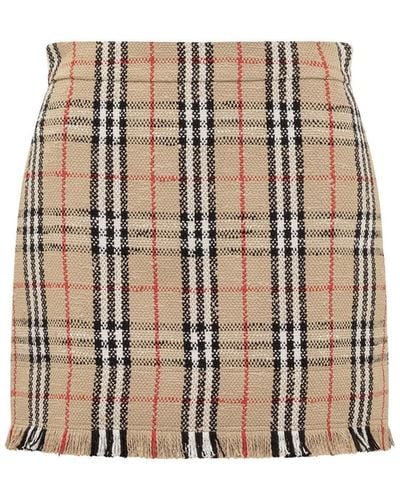 Burberry Mini falda de patrón de vintage - Neutro
