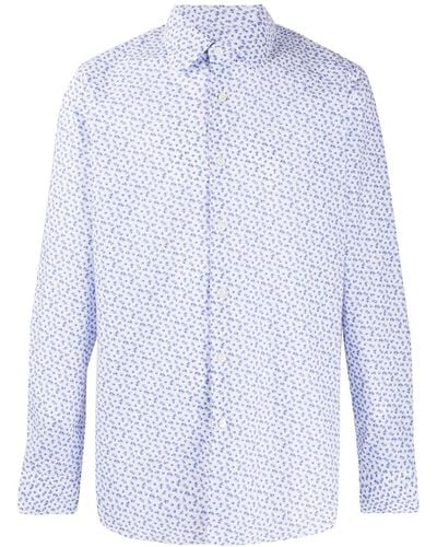 Prada Camisa de algodón impresa en - Azul