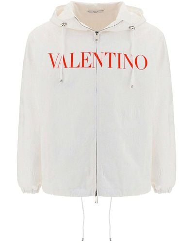 Valentino Chaqueta de logotipo de algodón - Blanco