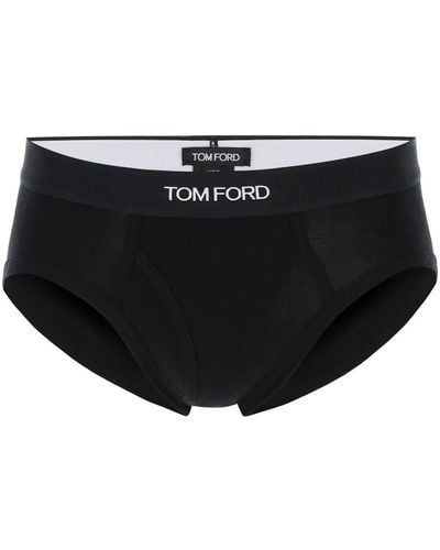 Tom Ford Logo Band Slip Unterwäsche mit Gummiband - Schwarz